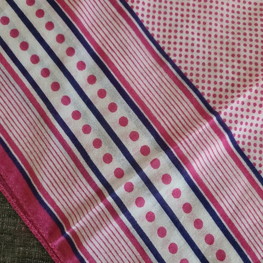 Vintage 60s Handstitched Sheer Bandana Hankerchief